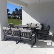 Aranżacja: Meble ogrodowe dla 8 osób - sofy 175cm, fotele, szklany stół 160cm - Panaon Grande Elite LG