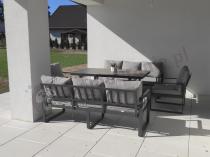 Aranżacja: Meble ogrodowe dla 8 osób - sofy 175cm, fotele, szklany stół 160cm - Panaon Grande Elite LG