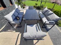 Aranżacja: Meble ogrodowe dla 8 osób - sofy 175cm, fotele, szklany stół 160cm - Panaon Grande Elite LG