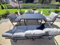 Aranżacja: Meble ogrodowe dla 8 osób - sofy 175cm, fotele, szklany stół 160cm - Panaon Grande Elite LG