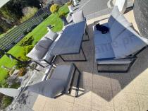 Aranżacja: Meble ogrodowe dla 8 osób - sofy 175cm, fotele, szklany stół 160cm - Panaon Grande Elite LG