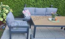 Aranżacja: Meble ogrodowe dla 8 osób z wysokim stołem - aluminium- Calamba Grande - Grey