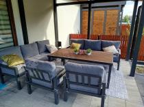 Aranżacja: Meble ogrodowe dla 8 osób z wysokim stołem - aluminium- Calamba Grande - Grey