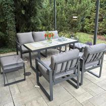 Aranżacja: Meble ogrodowe metalowe z wysokim stołem 140x70 - Panaon Dining