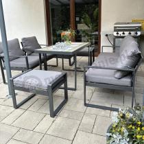 Aranżacja: Meble ogrodowe metalowe z wysokim stołem 140x70 - Panaon Dining