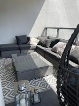 Aranżacja: Meble ogrodowe modułowe technorattan podnoszony stolik Nilamito VIII Grey & Grey
