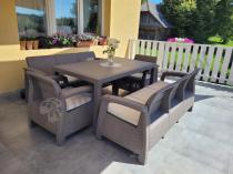 Aranżacja: Meble ogrodowe obiadowe Corfu Fiesta Max Cappuccino