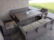 Aranżacja: Meble ogrodowe obiadowe Corfu Fiesta Max Cappuccino