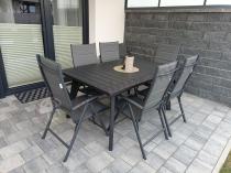 Aranżacja: Meble ogrodowe obiadowe dla 8 osób Kantara ze stołem 160-240 cm i składanymi krzesłami