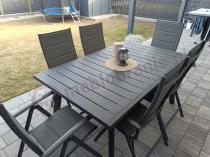 Aranżacja: Meble ogrodowe obiadowe dla 8 osób Kantara ze stołem 160-240 cm i składanymi krzesłami