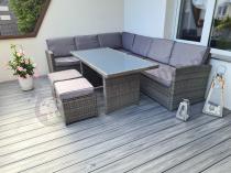 Aranżacja: Meble ogrodowe obiadowe technorattan Cofete Dark Grey