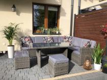 Aranżacja: Meble ogrodowe obiadowe technorattan Cofete Dark Grey