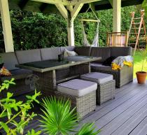 Aranżacja: Meble ogrodowe obiadowe technorattan Cofete Dark Grey