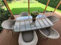 Aranżacja: Meble ogrodowe technorattan 6 krzeseł i stół Cioso Dining 6+1 - Beige
