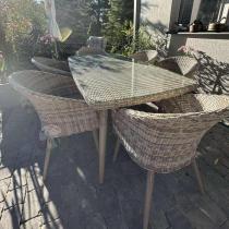 Aranżacja: Meble ogrodowe technorattan 6 krzeseł i stół Cioso Dining 6+1 - Beige