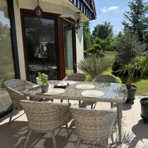Aranżacja: Meble ogrodowe technorattan 6 krzeseł i stół Cioso Dining 6+1 - Beige