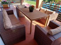 Aranżacja: Meble ogrodowe technorattan z wysokim stołem 150x90cm Carmel