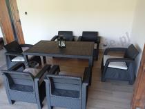 Aranżacja: Meble ogrodowe z 6 fotelami i dużym stołem 160x95cm Corfu Fiesta CM6 Brązowe