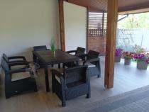 Aranżacja: Meble ogrodowe z 6 fotelami i dużym stołem 160x95cm Corfu Fiesta CM6 Brązowe