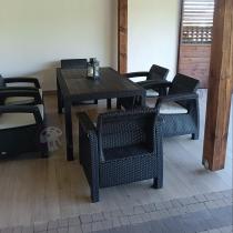 Aranżacja: Meble ogrodowe z 6 fotelami i dużym stołem 160x95cm Corfu Fiesta CM6 Brązowe