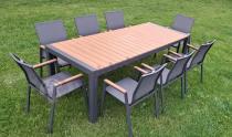 Aranżacja: Meble ogrodowe z aluminium - stół 210cm i 12 krzeseł - Tanami Marla Antracite