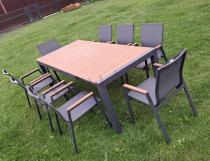 Aranżacja: Meble ogrodowe z aluminium - stół 210cm i 12 krzeseł - Tanami Marla Antracite