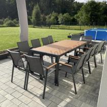 Aranżacja: Meble ogrodowe z aluminium - stół 210cm i 12 krzeseł - Tanami Marla Antracite