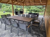 Aranżacja: Meble ogrodowe z aluminium - stół 210cm i 12 krzeseł - Tanami Marla Antracite