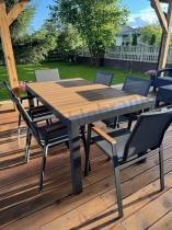 Aranżacja: Meble ogrodowe z aluminium - stół 210cm i 12 krzeseł - Tanami Marla Antracite