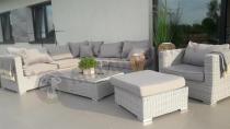 Aranżacja: Meble ogrodowe z podnoszonym stolikiem LIGURITO VIII Off-WHITE Elite & Taupe + fotel