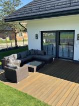 Aranżacja: Meble premium do ogrodu z podnoszonym stołem Ligurito VIII Brown Elite & Grey + fotel