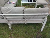 Aranżacja: Meble tarasowe metalowe - narożnik 184x184cm, pufy i stół 120cm - Sodor Corner - Cream