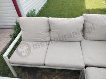 Aranżacja: Meble tarasowe metalowe - narożnik 184x184cm, pufy i stół 120cm - Sodor Corner - Cream