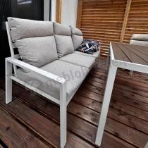 Aranżacja: Meble tarasowe wysokie oparcia metalowe z sofami 175cm i wysokim stołem Doros Grande - Polywood Cream