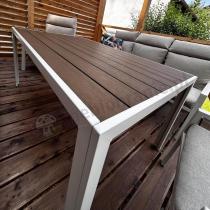Aranżacja: Meble tarasowe wysokie oparcia metalowe z sofami 175cm i wysokim stołem Doros Grande - Polywood Cream