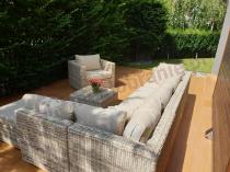 Aranżacja: Meble tarasowe z technorattanu LIGURITO VIII Beige + fotel