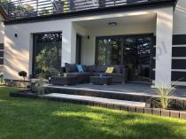 Aranżacja: Meble tarasowe z technorattanu LIGURITO VIII Dark Grey + fotel