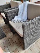 Aranżacja: Meble technorattanowe kostka 8+1 Cubioso Double Brown & Beige
