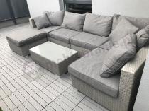 Aranżacja: Meble z technorattanu modułowe do ogrodu Nilamito VIII Grey & Grey