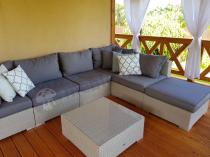Aranżacja: Meble z technorattanu NILAMITO VIII Light Grey