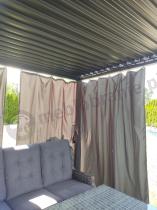 Aranżacja: Metalowa pergola na taras 3x4 z zasłonami i moskitierą Nefir - Antracite