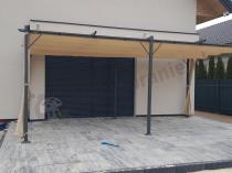 Aranżacja: Metalowa pergola na taras z zasłonami bocznymi Niro 3x5,5 - Cream