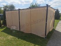 Aranżacja: Metalowa pergola na taras z zasłonami bocznymi Niro 3x5,5 - Cream