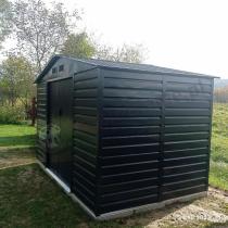 Aranżacja: Metalowa szopa na narzędzia ogrodowe Agger 277x191cm (4,8m2) – Antracyt