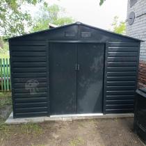 Aranżacja: Metalowa szopa na narzędzia ogrodowe Agger 277x191cm (5,3m2) – Antracyt