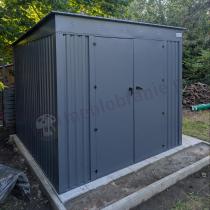 Aranżacja: Metalowa szopa na narzędzia ogrodowe Nittel Plus 240x240 cm - drzwi na zawiasach - Antracite A16