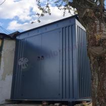 Aranżacja: Metalowa szopa na narzędzia ogrodowe Nittel Plus 240x240 cm - drzwi na zawiasach - Antracite A16