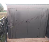 Aranżacja: Metalowa szopa na narzędzia ogrodowe Nittel Plus 240x240 cm - drzwi na zawiasach - Antracite A16