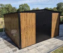 Aranżacja: Metalowa szopa ogrodowa Hartt Plus 360x360x205cm - drzwi na zawiasach - Wooden