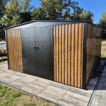 Aranżacja: Metalowa szopa ogrodowa Hartt Plus 360x360x205cm - drzwi na zawiasach - Wooden